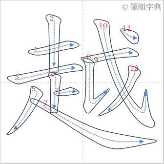 “「越」的筆順”