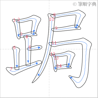 “「跼」的筆順”