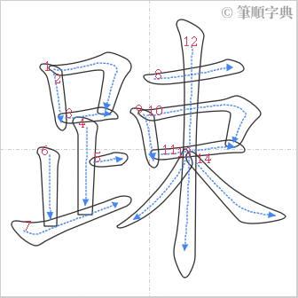 “「踈」的筆順”