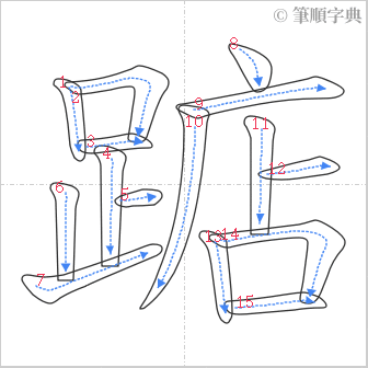 “「踮」的筆順”