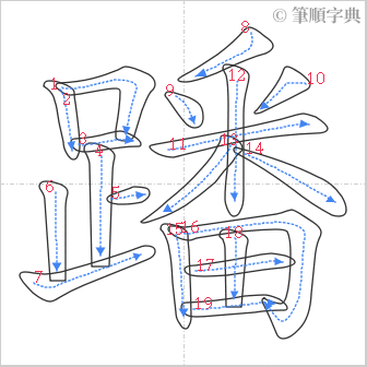 “「蹯」的筆順”