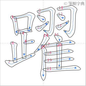 “「躍」的筆順”