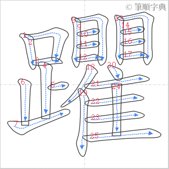 “「躣」的筆順”