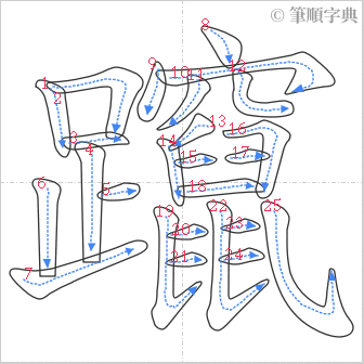 “「躥」的筆順”