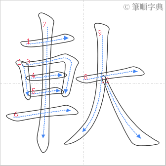 “「軑」的筆順”