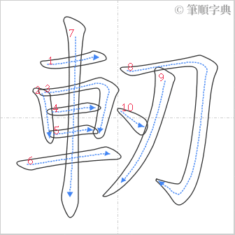 “「軔」的筆順”