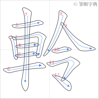 “「軨」的筆順”