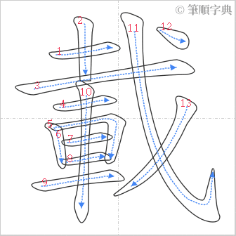 “「載」的筆順”