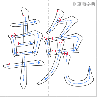 “「輓」的筆順”