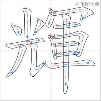 “「輝」的筆順”