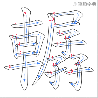 “「轏」的筆順”