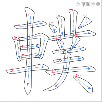 “「轐」的筆順”