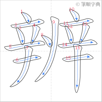 “「辨」的筆順”