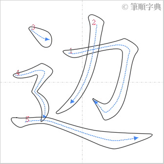 “「边」的筆順”