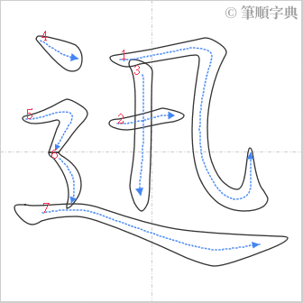 “「迅」的筆順”