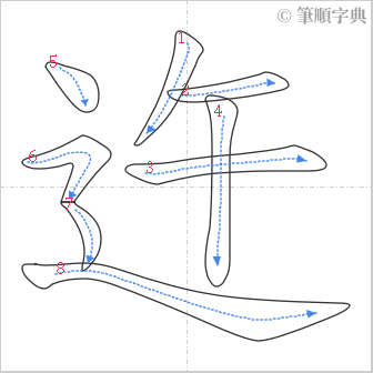 “「迕」的筆順”