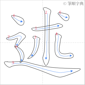 “「述」的筆順”