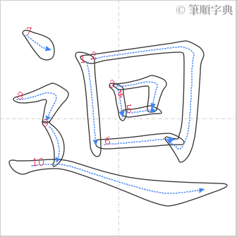 “「迴」的筆順”