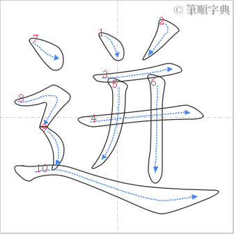 “「迸」的筆順”