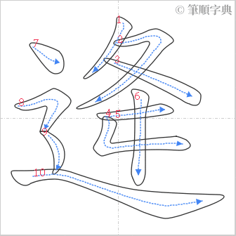 “「逄」的筆順”