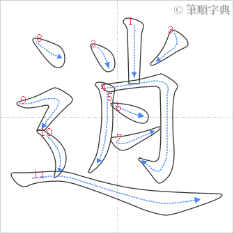 “「逍」的筆順”