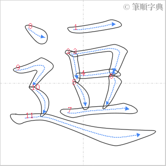 “「逗」的筆順”