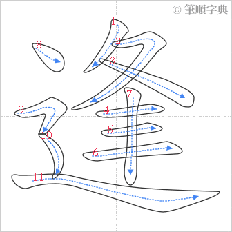 “「逢」的筆順”