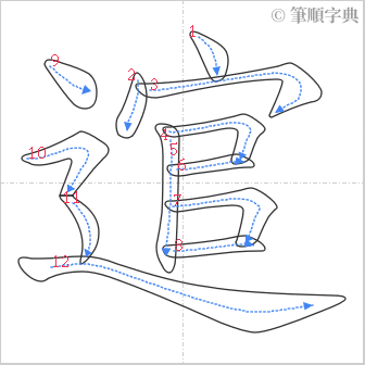 “「逭」的筆順”