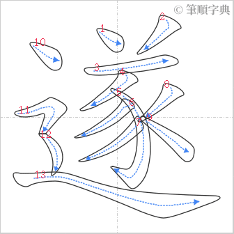 “「遂」的筆順”