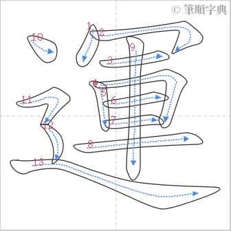 “「運」的筆順”