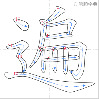 “「遍」的筆順”