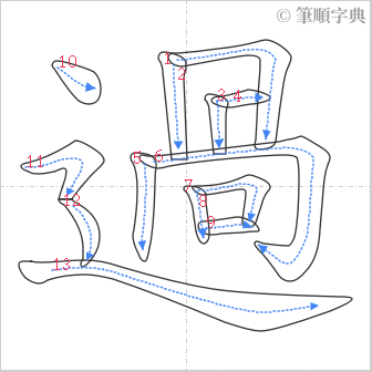 “「過」的筆順”