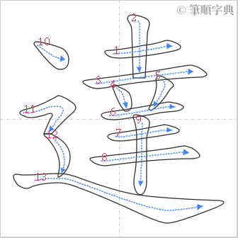 “「達」的筆順”