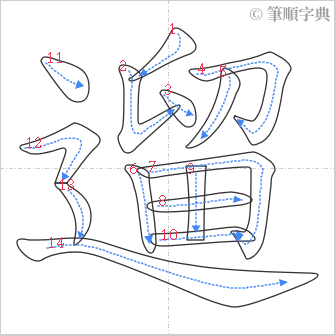 “「遛」的筆順”