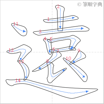 “「遠」的筆順”