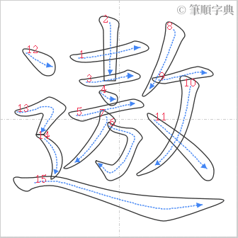 “「遨」的筆順”