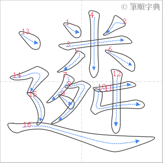 “「遴」的筆順”