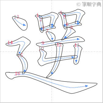 “「遻」的筆順”