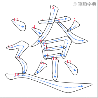 “「遼」的筆順”