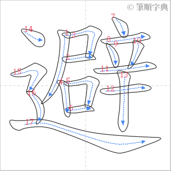 “「避」的筆順”