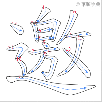 “「邀」的筆順”