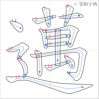 “「邁」的筆順”