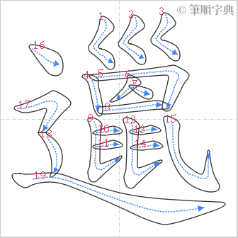 “「邋」的筆順”