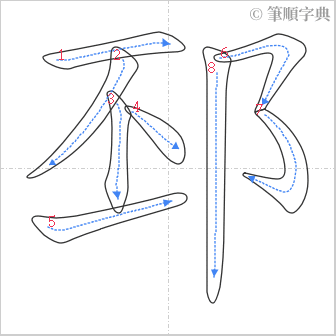 “「邳」的筆順”