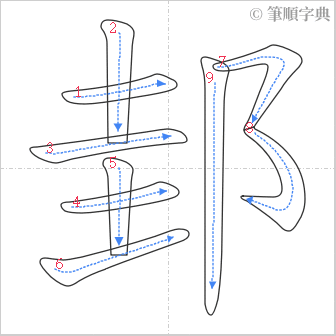“「邽」的筆順”