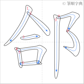 “「郃」的筆順”