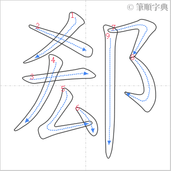 “「郄」的筆順”