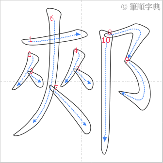 “「郟」的筆順”