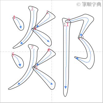 “「郯」的筆順”