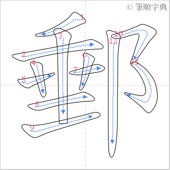 “「郵」的筆順”